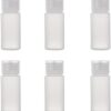ALINK Travel Size Plastic Empty Toiletry Bottles, 30ml (1 oz) Pack of 6 Liquid Containers with Labels