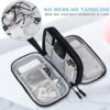FYY Travel Cable Organizer Pouch Electronic Accessories Carry Case Portable Waterproof Double Layers All-in-One Storage Bag for Cord, Charger, Phone, Earphone Black - Image 6
